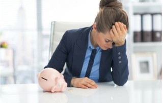 Young lady in financial difficulty