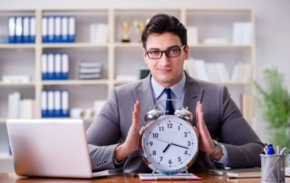 Businessman with clock