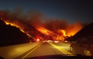 Fire spreading in Southern California