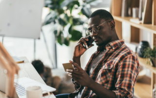 Man holding credit card