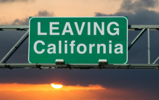 Leaving California sign