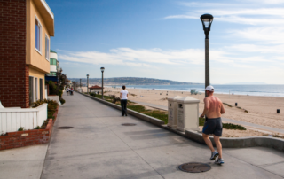 Man running on the beach