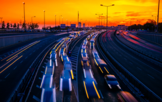 Cars on highway - sunset